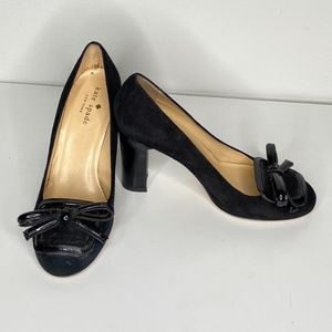 Kate Spade Black Closed Toe Block Heel with Bows